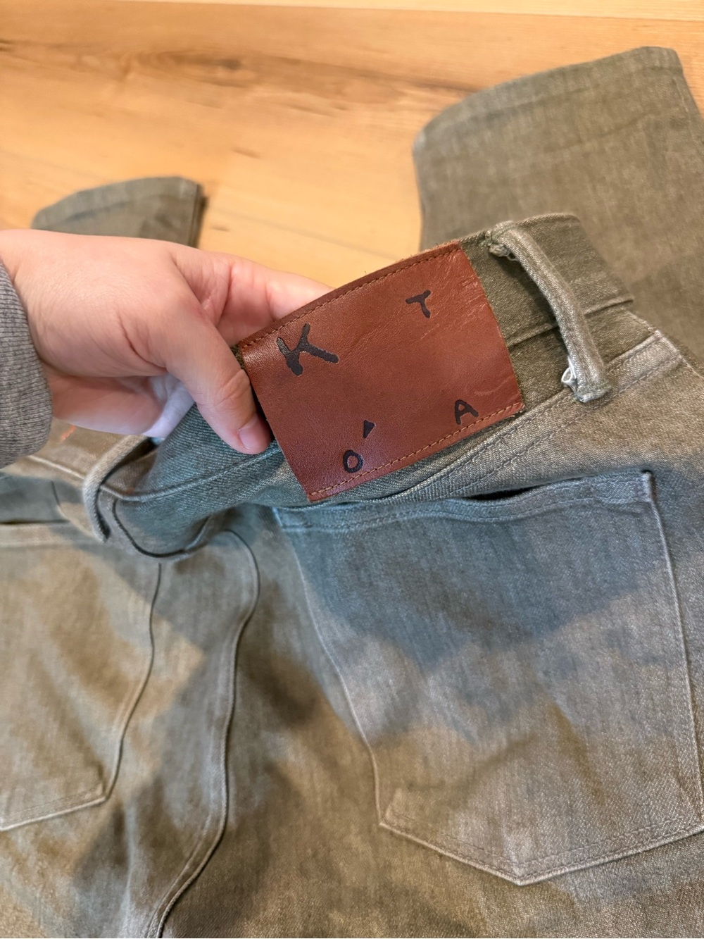 Hiroshi Kato The Pen Slim Straight Stretch Selvedge Denim Jeans green 36 x 31 - Picture 7 of 14